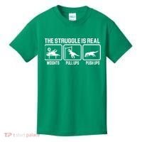 The Struggle Is Real Funny TRex Kids T-Shirt thumb 0