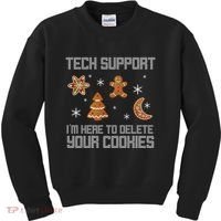 Tech Support I'm Here To Delete Your Cookies Kids Sweatshirt thumb 0