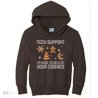 Tech Support I'm Here To Delete Your Cookies Kids Hoodie thumb 0