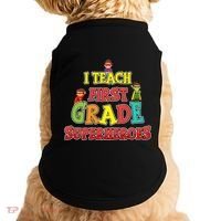 Teacher Superhero I Teach First Grade Superheroes Gift Doggie Tank thumb 0
