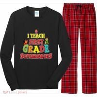 Teacher Superhero I Teach First Grade Superheroes Gift Long Sleeve Pajama Set thumb 0