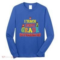 Teacher Superhero I Teach First Grade Superheroes Gift Long Sleeve Shirt thumb 0