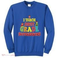Teacher Superhero I Teach First Grade Superheroes Gift Sweatshirt thumb 0