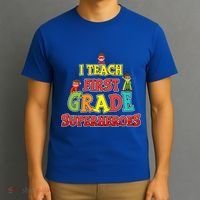 Teacher Superhero I Teach First Grade Superheroes Gift T-Shirt thumb 3