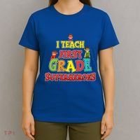 Teacher Superhero I Teach First Grade Superheroes Gift T-Shirt thumb 4