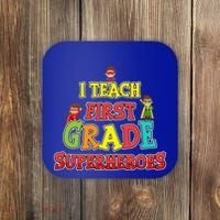Teacher Superhero I Teach First Grade Superheroes Gift Coaster thumb 0