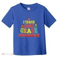 Teacher Superhero I Teach First Grade Superheroes Gift Toddler T-Shirt thumb 0