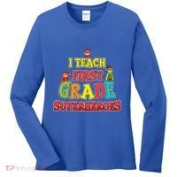Teacher Superhero I Teach First Grade Superheroes Gift Women's Long Sleeve Shirt thumb 0