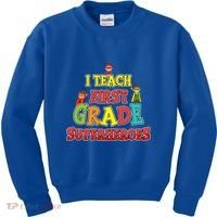 Teacher Superhero I Teach First Grade Superheroes Gift Kids Sweatshirt thumb 0