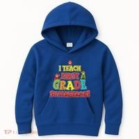 Teacher Superhero I Teach First Grade Superheroes Gift Kids Hoodie thumb 0