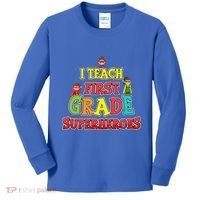 Teacher Superhero I Teach First Grade Superheroes Gift Kids Long Sleeve Shirt thumb 0