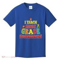 Teacher Superhero I Teach First Grade Superheroes Gift Kids T-Shirt thumb 0