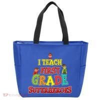 Teacher Superhero I Teach First Grade Superheroes Gift Tote Bag thumb 0