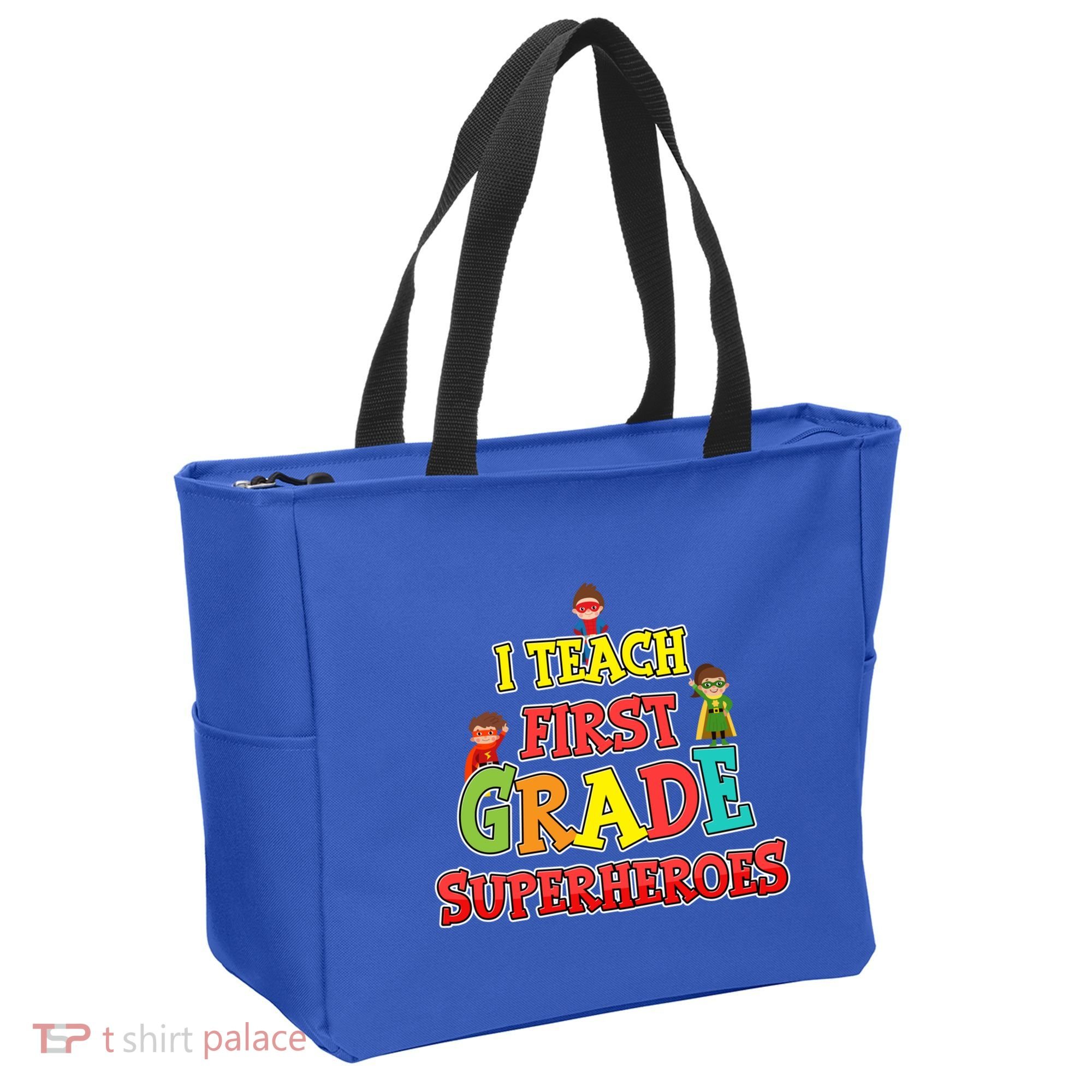 Teacher Superhero I Teach First Grade Superheroes Gift Tote Bag