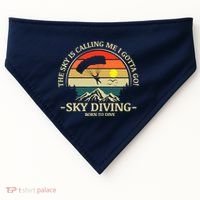 The Sky Is Calling Me I Gotta Go Skydiving Born To Dive USA-Made Doggie Bandana thumb 0
