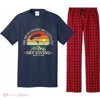 The Sky Is Calling Me I Gotta Go Skydiving Born To Dive Pajama Set thumb 0