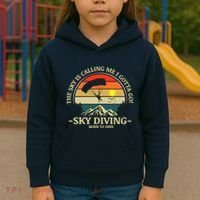 The Sky Is Calling Me I Gotta Go Skydiving Born To Dive Kids Hoodie thumb 3