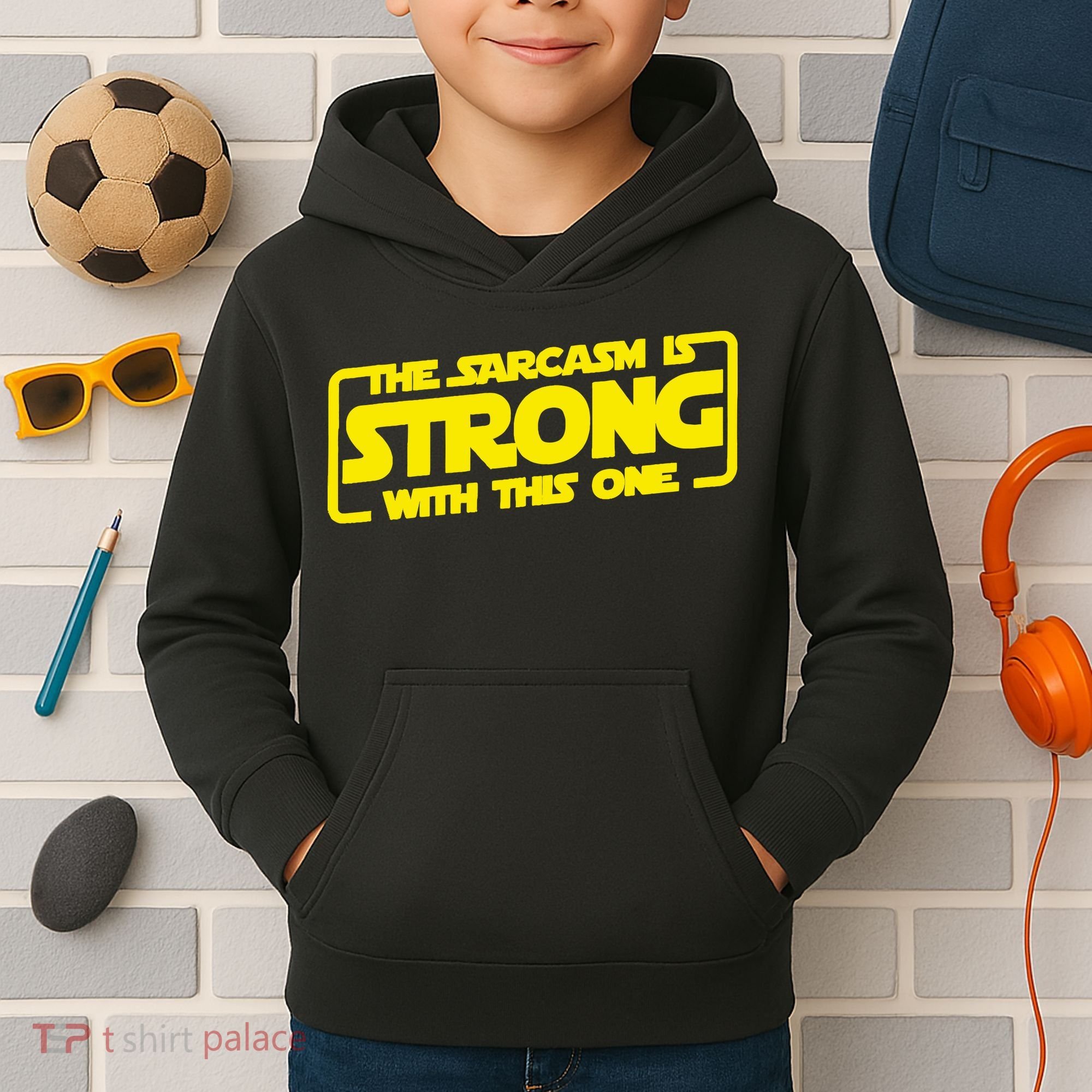 The Sarcasm Is Strong With This One Funny Sarcastic  Kids Hoodie