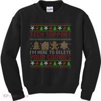Tech Support IM Here To Delete Your Cookies Christmas Xmas Kids Sweatshirt thumb 0