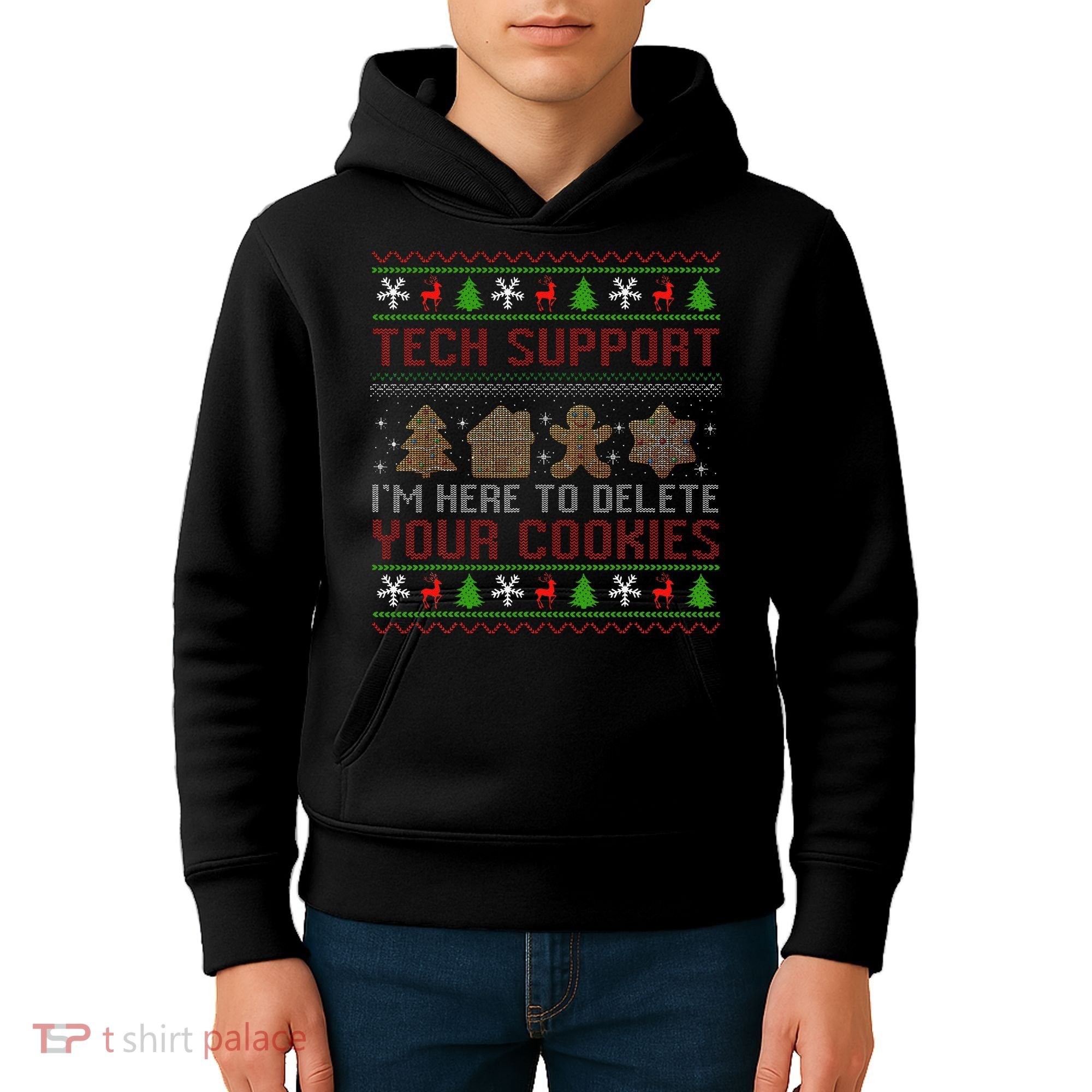 Tech Support IM Here To Delete Your Cookies Christmas Xmas Kids Hoodie
