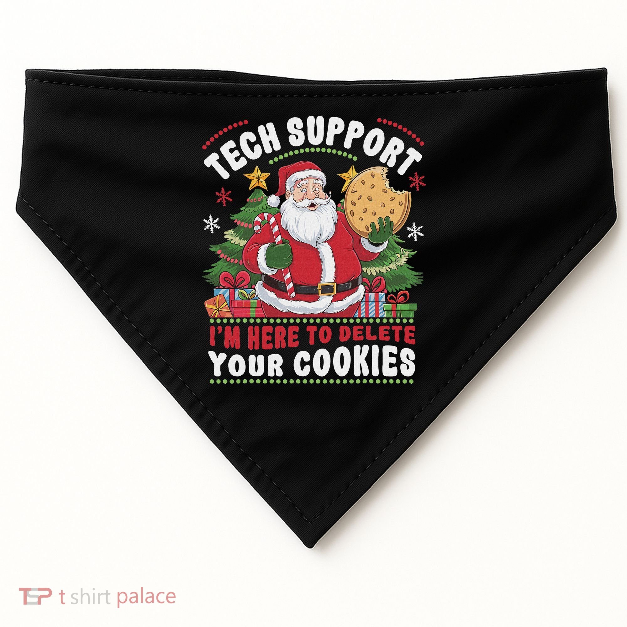 Tech Support IM Here To Delete Your Cookies Tech Christmas USA-Made Doggie Bandana