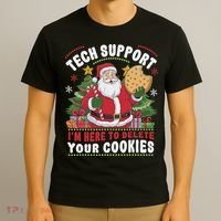Tech Support IM Here To Delete Your Cookies Tech Christmas T-Shirt thumb 3