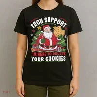 Tech Support IM Here To Delete Your Cookies Tech Christmas T-Shirt thumb 4