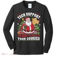 Tech Support IM Here To Delete Your Cookies Tech Christmas Kids Long Sleeve Shirt thumb 0