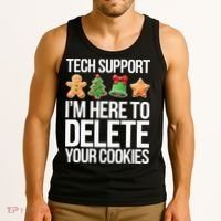 Tech Support IM Here To Delete Your Cookies Christmas Tank Top thumb 3