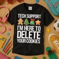 Tech Support IM Here To Delete Your Cookies Christmas Kids T-Shirt thumb 3