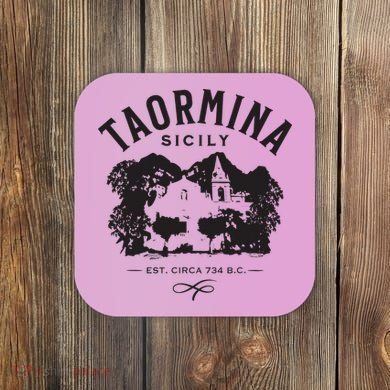 Taormina Sicily Italy Souvenir Design Coaster
