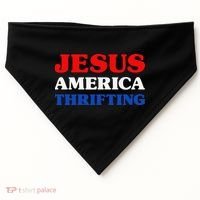 Thrift Shopping I Love Thrifting Jesus And Thrifting USA-Made Doggie Bandana thumb 0