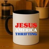 Thrift Shopping I Love Thrifting Jesus And Thrifting Coffee Mug thumb 4