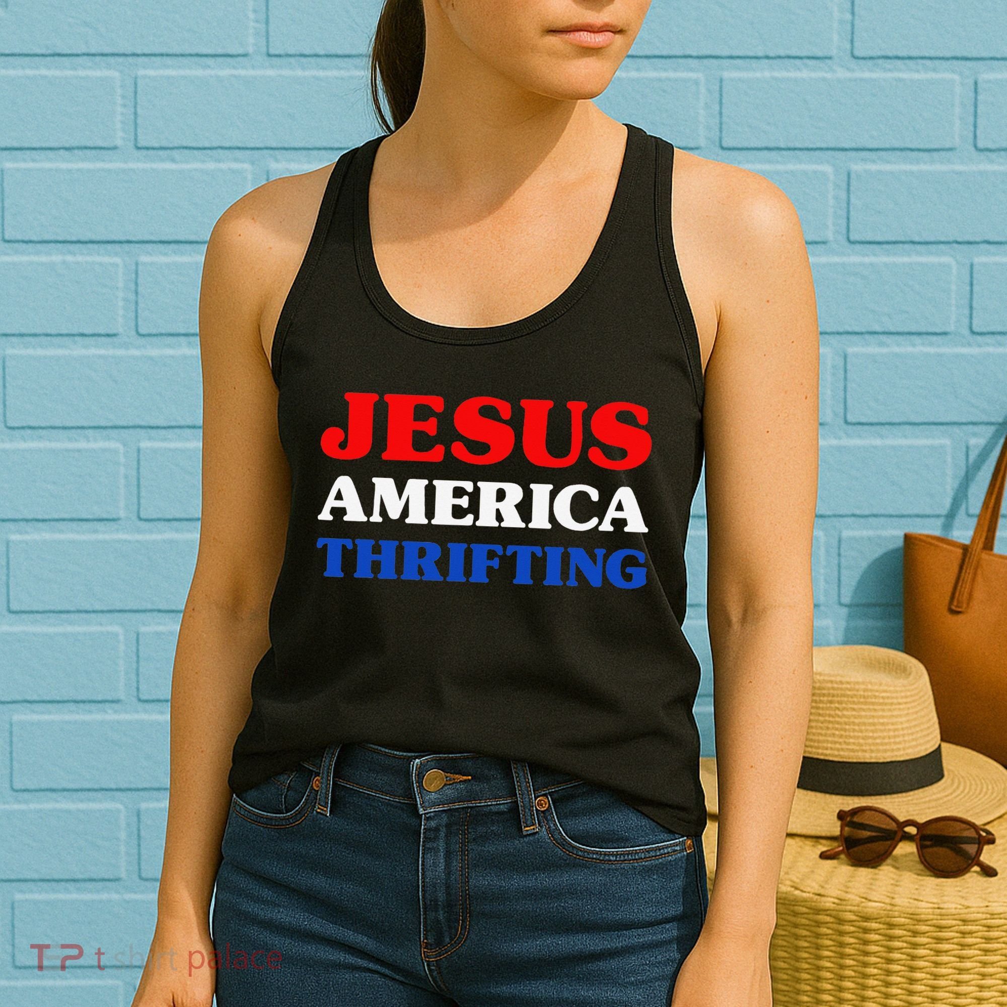 Thrift Shopping I Love Thrifting Jesus And Thrifting Women's Tank Top