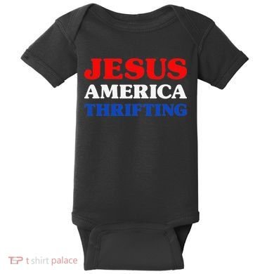 Thrift Shopping I Love Thrifting Jesus And Thrifting Baby Bodysuit