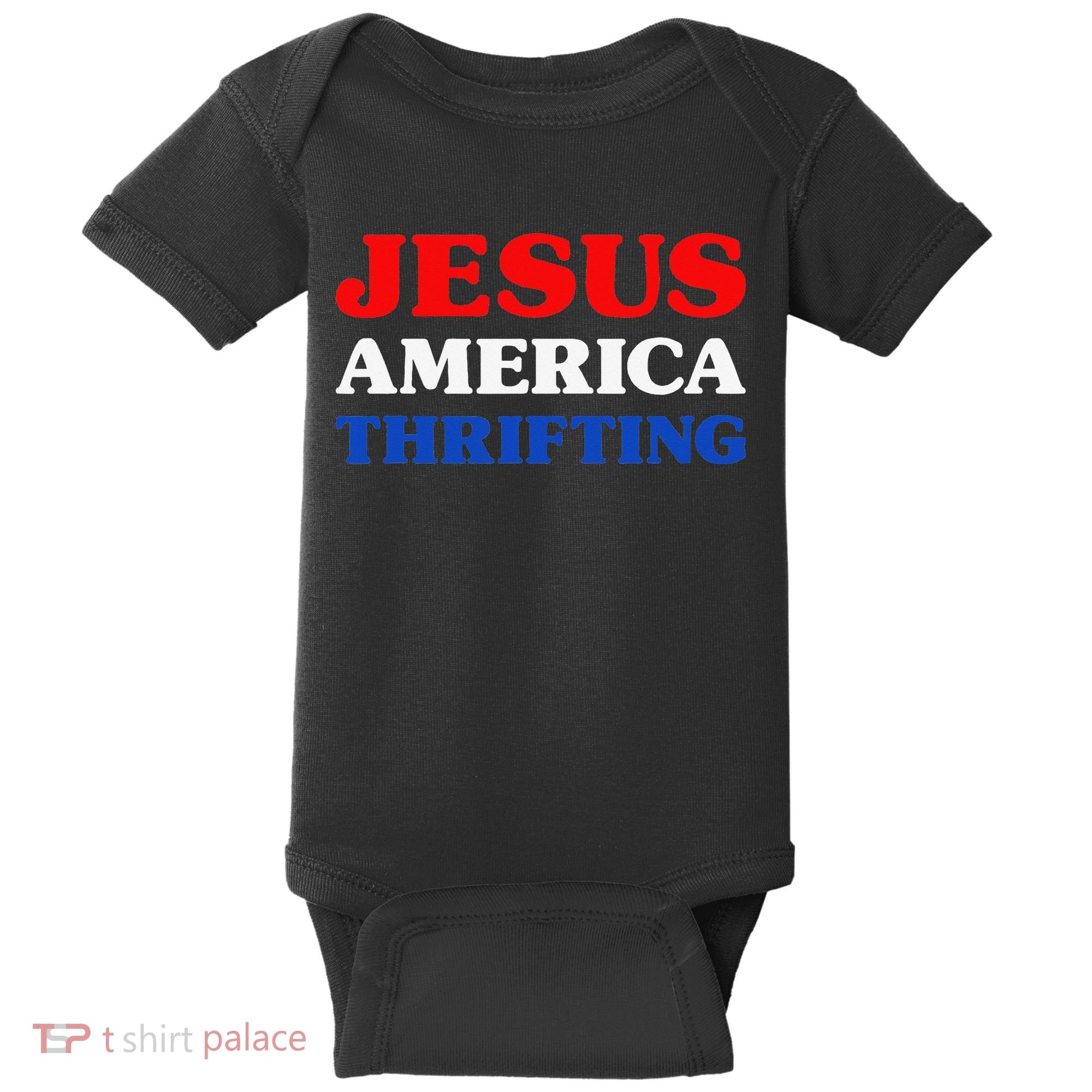 Thrift Shopping I Love Thrifting Jesus And Thrifting Baby Bodysuit