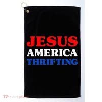 Thrift Shopping I Love Thrifting Jesus And Thrifting Golf Towel thumb 0