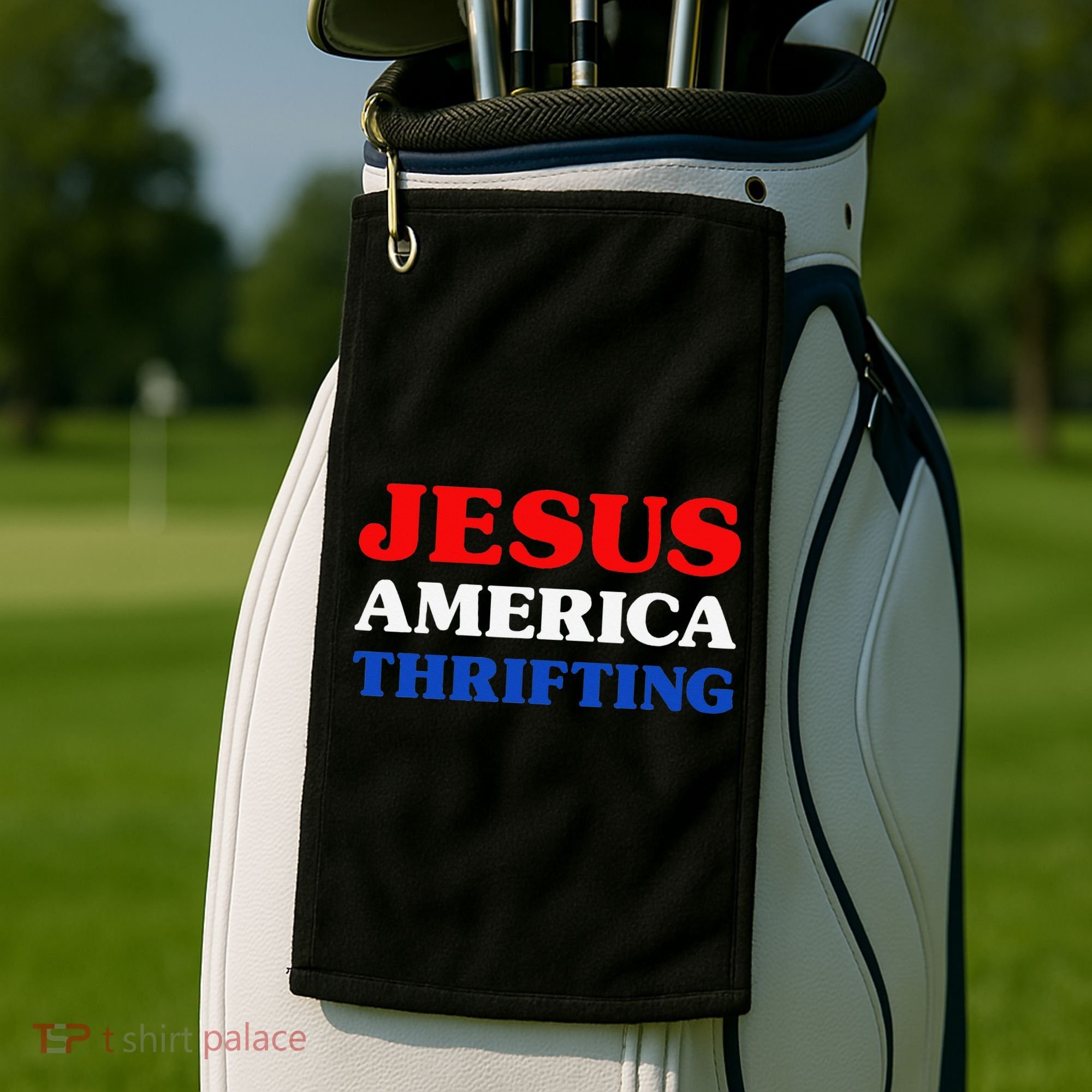 Thrift Shopping I Love Thrifting Jesus And Thrifting Golf Towel