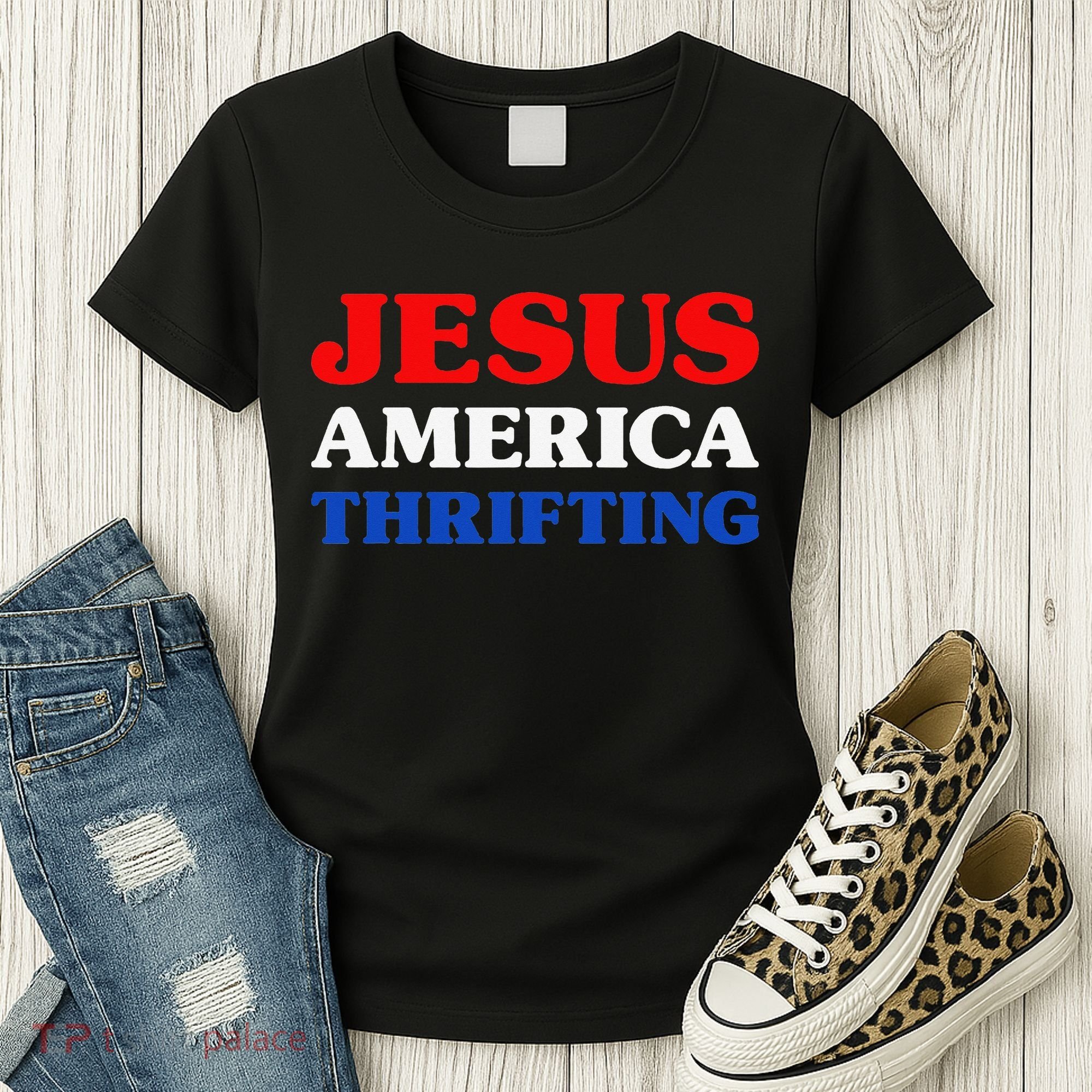 Thrift Shopping I Love Thrifting Jesus And Thrifting Women's T-Shirt