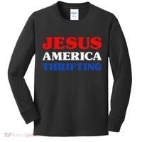 Thrift Shopping I Love Thrifting Jesus And Thrifting Kids Long Sleeve Shirt thumb 0