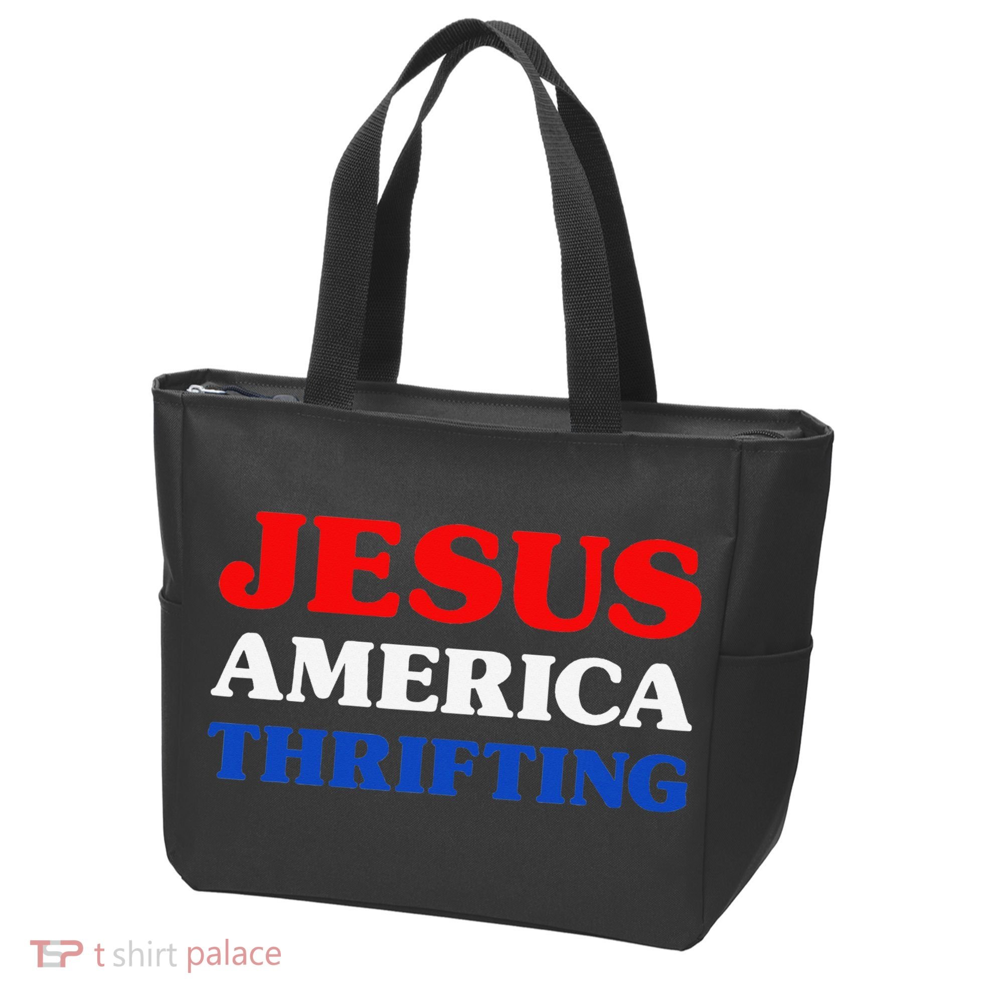 Thrift Shopping I Love Thrifting Jesus And Thrifting Tote Bag