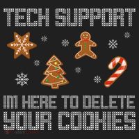 Tech Support I'm Here To Delete Your Cookies Funny Christmas Women's Sweatshirt thumb 2