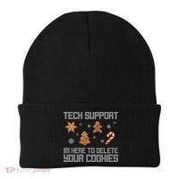 Tech Support I'm Here To Delete Your Cookies Funny Christmas Beanie thumb 0