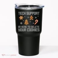 Tech Support I'm Here To Delete Your Cookies Funny Christmas Tumbler thumb 0
