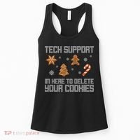 Tech Support I'm Here To Delete Your Cookies Funny Christmas Women's Tank Top thumb 0