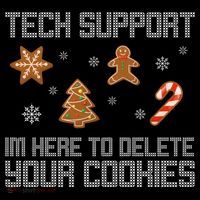 Tech Support I'm Here To Delete Your Cookies Funny Christmas Baby Bodysuit thumb 2