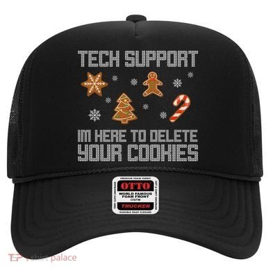 Tech Support I'm Here To Delete Your Cookies Funny Christmas Hat