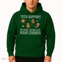 Tech Support I'm Here To Delete Your Cookies Funny Christmas Hoodie thumb 2