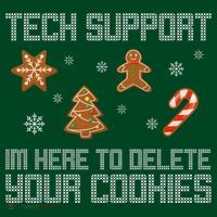Tech Support I'm Here To Delete Your Cookies Funny Christmas Coaster thumb 2