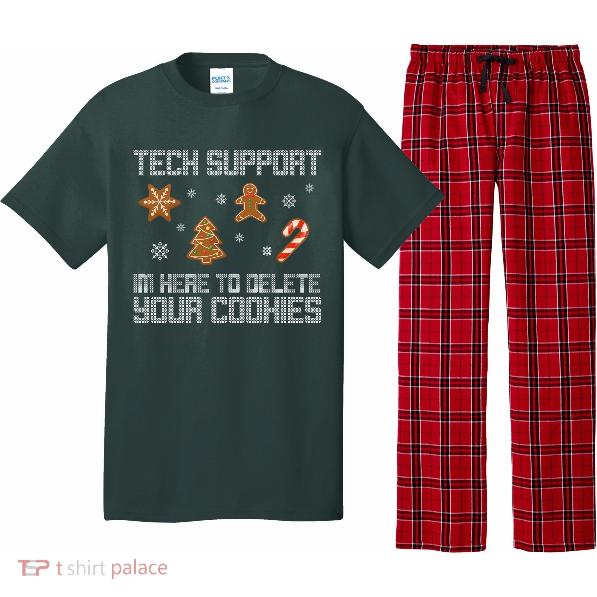 Tech Support I'm Here To Delete Your Cookies Funny Christmas Pajama Set